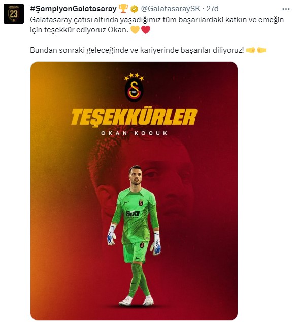 Okan Kocuk, Galatasaray'a veda etti! Süper Lig'in yeni ekibine imzayı atıyor