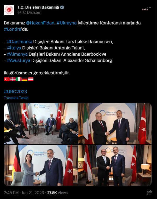 Dışişleri Bakanı Hakan Fidan, ABD'li mevkidaşı Antony Blinken ile görüştü