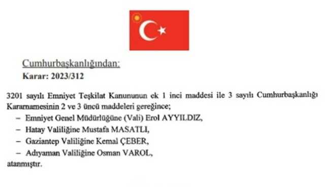 Resmi Gazete valiler kararnamesi 2023! Resmî Gazete bugünün kararları neler? 2724 sayılı Resmi Gazete valiler kararnamesi listesinde kimler var? Resmi Gazete valiler kararnamesi 2023! Resmî Gazete bugünün kararları neler? 2724 sayılı Resmi Gazete valiler kararnamesi listesinde kimler var?