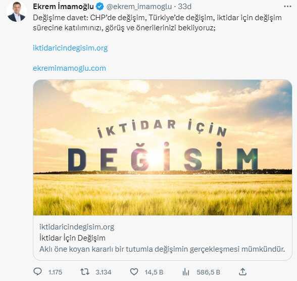 İmamoğlu'nun 'İktidar İçin Değişim' çağrısını ilan edeceği internet sitesi yayına girdi