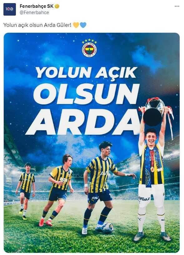 Real Madrid'e transfer olan Arda Güler'den Fenerbahçe'ye duygusal veda: Bu kararı almam gerekiyordu Real Madrid'e transfer olan Arda Güler'den Fenerbahçe'ye duygusal veda: Bu kararı almam gerekiyordu