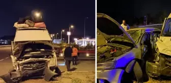 Aynı istikamete giden minibüs ile otomobil çarpıştı: 16 kişi yaralandı