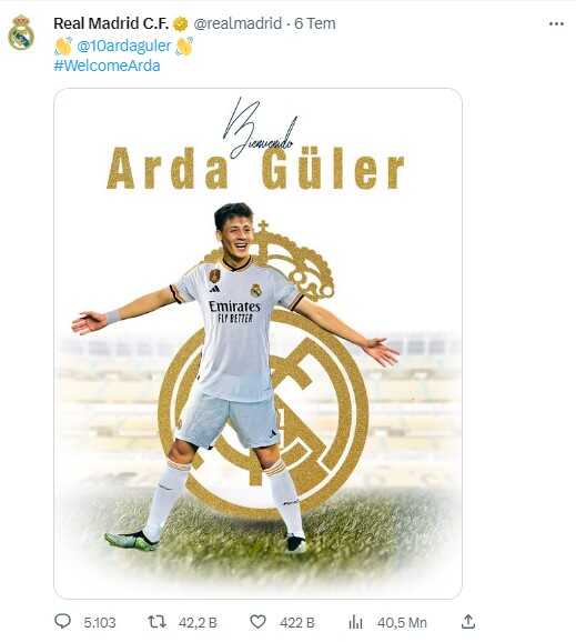 Dünyanın konuştuğu rekor! Arda Güler, Real Madrid'e tarihinde ilki yaşattı Dünyanın konuştuğu rekor! Arda Güler, Real Madrid'e tarihinde ilki yaşattı