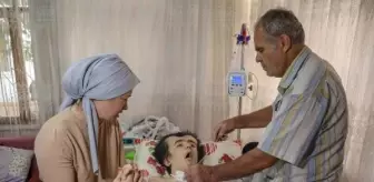 Akarsuda düşen genç, beyninde hasar meydana gelince ailesi umutla bekliyor