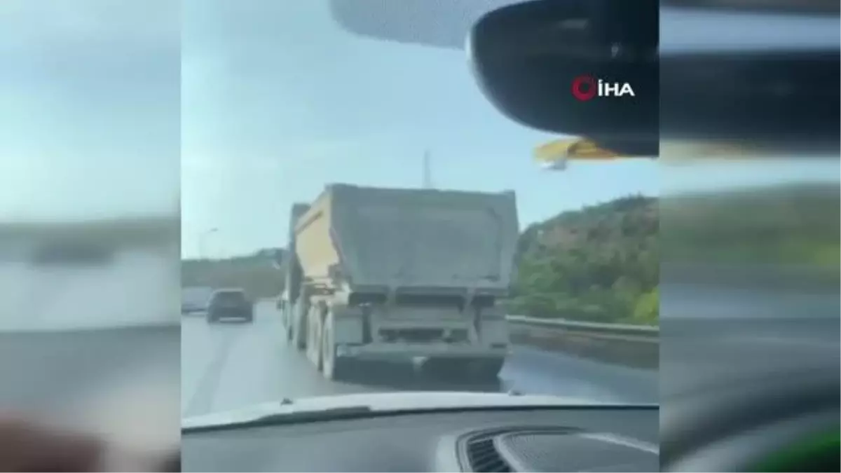 Başakşehir de Hafriyat Kamyonu Yolu Betonla Doldurdu Son Dakika