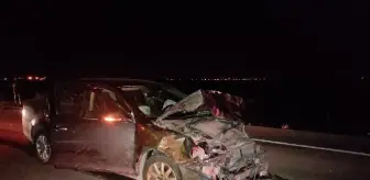 Aksaray'da otomobil koyun sürüsüne çarptı: 15 koyun telef oldu