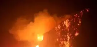 Turgutlu'da saman yüklü kamyon alev alev yandı