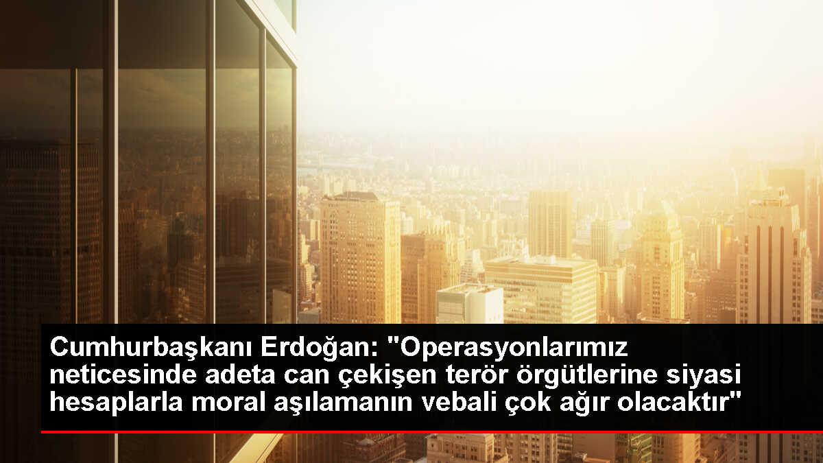 Cumhurbaşkanı Erdoğan: 'Operasyonlarımız neticesinde adeta can çekişen terör örgütlerine siyasi hesaplarla moral aşılamanın vebali çok ağır olacaktır'
