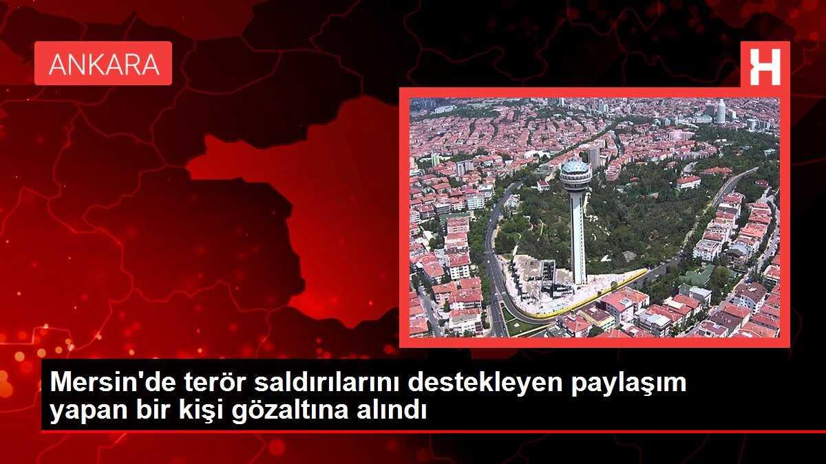 Mersin'de terör saldırılarını destekleyen paylaşım yapan bir kişi gözaltına alındı