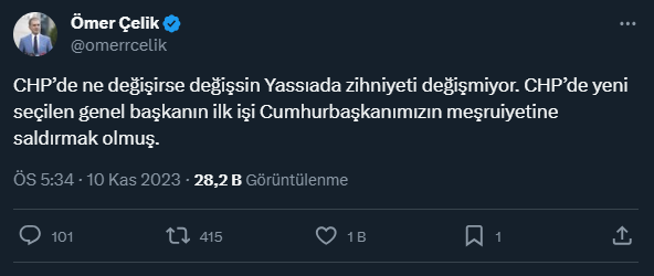 Özgür Özel'in 'meşruiyet' sözlerine AK Parti Sözcüsü Çelik'ten tepki: CHP'de ne değişirse değişsin Yassıada zihniyeti değişmiyor