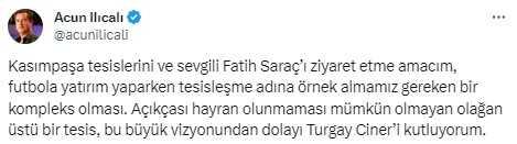 Acun Ilıcalı, Kasımpaşa'yı satın mı alacak? Türk futbolunu sallayan iddia için resmi açıklama geldi