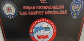 Keşan'da polisi görünce uyuşturucuyu çöp konteynerine atan kadın yakalandı