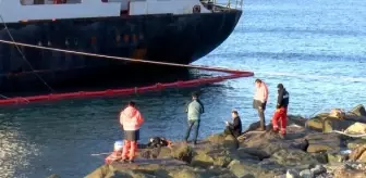 Hopa'da karaya oturan geminin çıkarılması için çalışmalar başladı