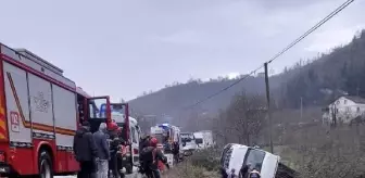 Ordu'da kamyonet bahçeye devrildi: 4 yaralı