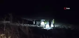 Otomobille tarlaya uçtu, yaralı olarak kurtuldu