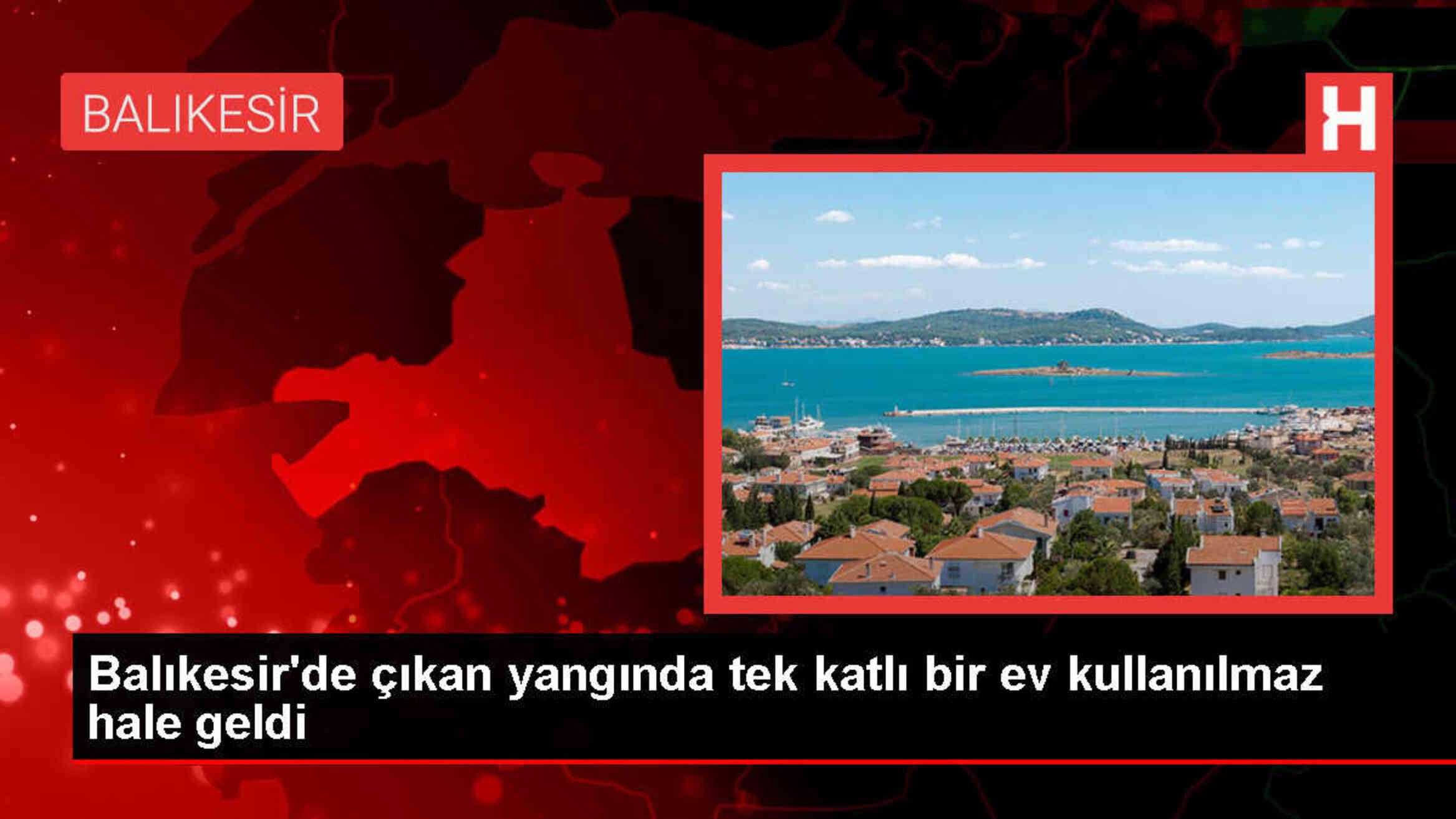 Balıkesir Sındırgı'da çıkan yangında ev kullanılamaz hale geldi