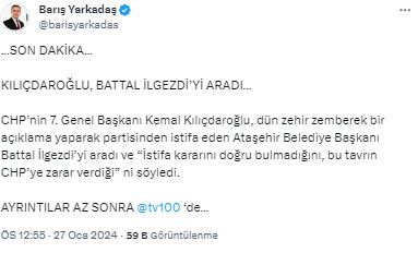 Battal İlgezdi'nin istifasında yeni gelişme! Kılıçdaroğlu'ndan telefon geldi