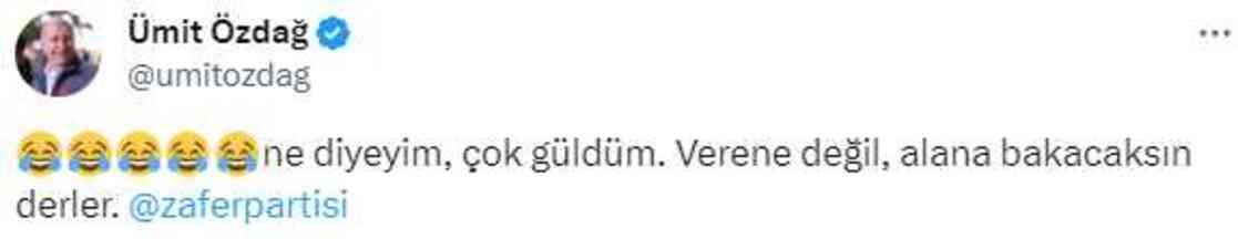 Ümit Özdağ, Muharrem İnce'nin kendisi hakkındaki sözlerini tiye aldı: Verene değil alana bakacaksın