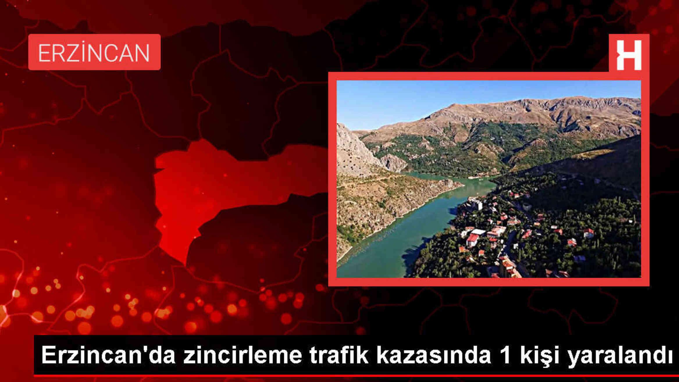 Erzincan'da 8 araç karıştığı zincirleme trafik kazasında 1 kişi yaralandı