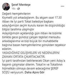 Seçim Kurulu, İYİ Parti Tokat Belediye Başkan Adayının adaylığını düşürdü Seçim Kurulu, İYİ Parti Tokat Belediye Başkan Adayının adaylığını düşürdü