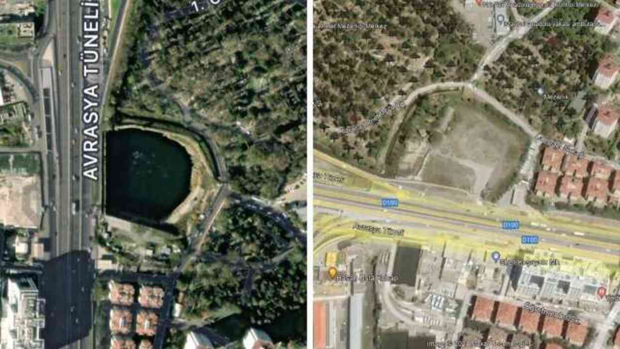 İstanbul'un göbeğindeki su birikintisi Google'ı bile şaşırttı! Haritada göl olarak gösterildi İstanbul'un göbeğindeki su birikintisi Google'ı bile şaşırttı! Haritada göl olarak gösterildi