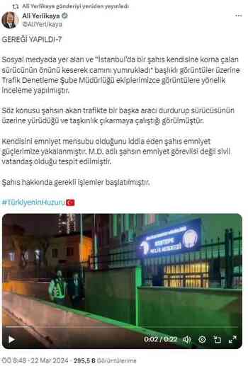 'Emniyettenim' diyerek trafikte saldıran sürücü gözaltına alındı 'Emniyettenim' diyerek trafikte saldıran sürücü gözaltına alındı
