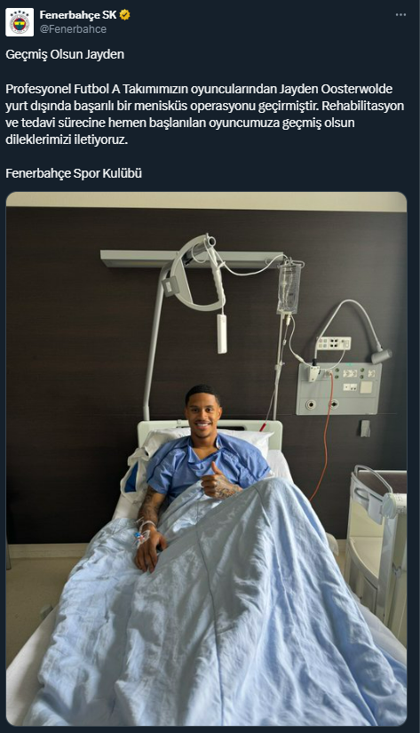 Fenerbahçe'nin yıldızı Oosterwolde ameliyat oldu