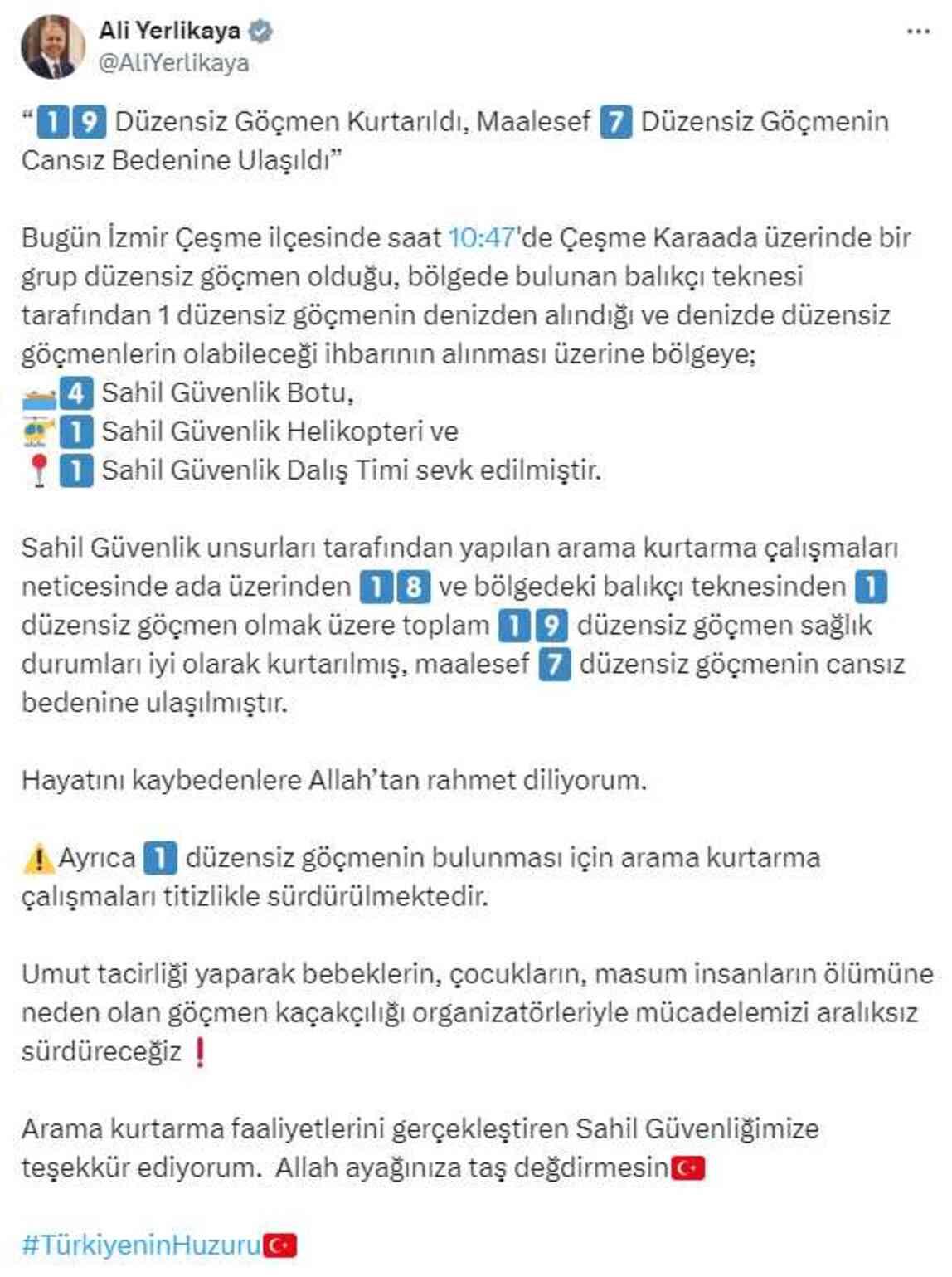 Çeşme'de göçmen faciası! 7 kişi hayatını kaybetti, 19 kişi son anda kurtarıldı