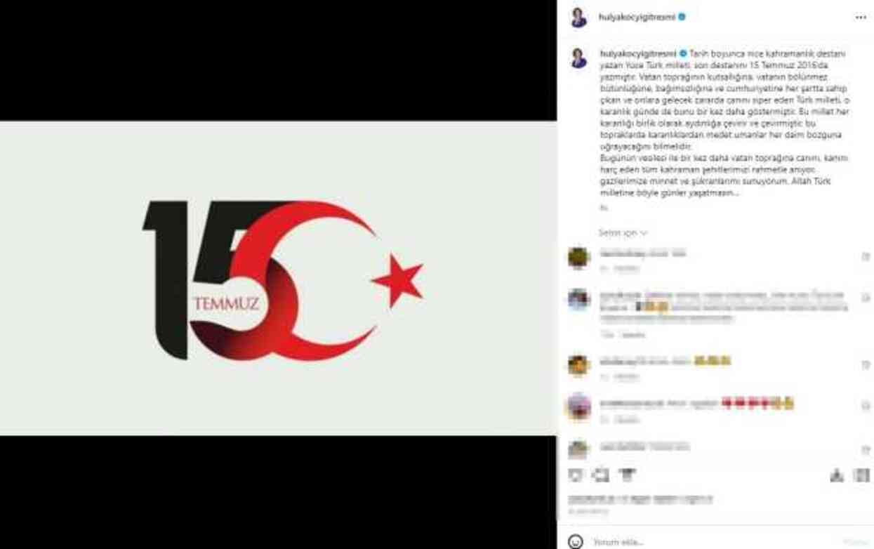 Ünlülerden, 15 Temmuz Demokrasi ve Milli Birlik Günü mesajları