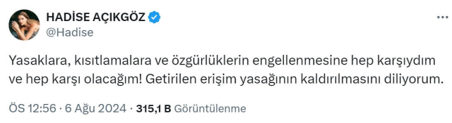 İnstaqram qadağası müğənni Hadisəni üsyan edib