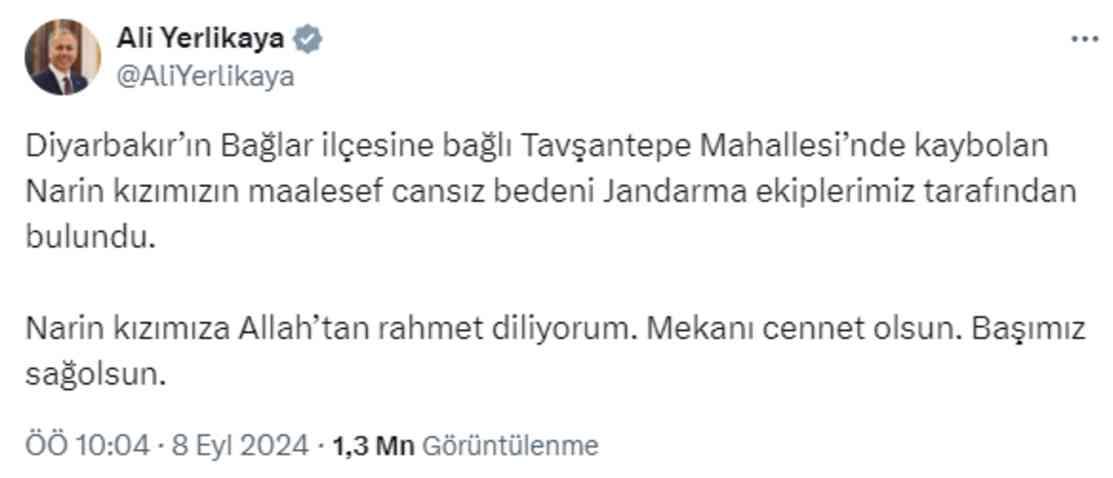 Bakanların Narin mesajında dikkat çeken ortak nokta! Üçü de aileye başsağlığı dilemedi