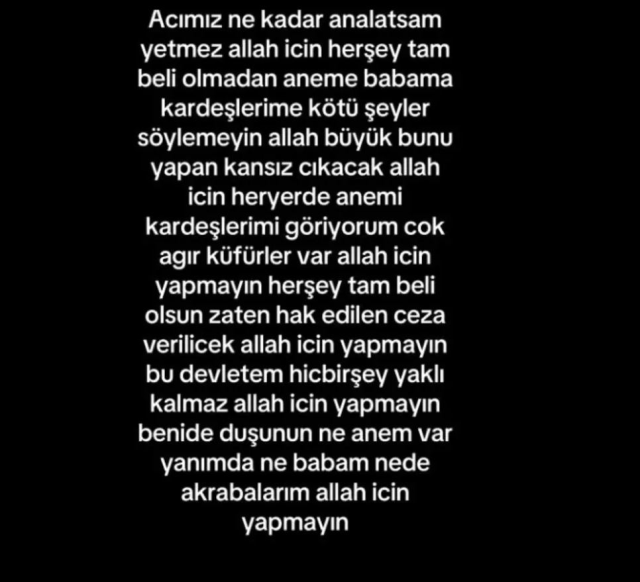 Narin'in cenazesini teslim alan abiden, gözaltındaki anne ve babayla ilgili dikkat çeken paylaşım