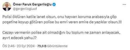 DEM Partili Gergerlioğlu, polisimizi şehit eden katile siyah poşet giydirilmesine tepkili