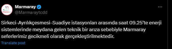 Marmaray'da arıza! Haftanın ilk iş gününde seferler durdu