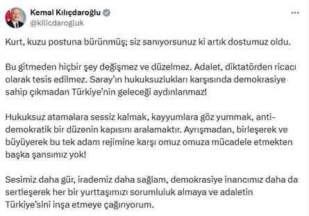 Özgür Özel'i mi hedef aldı? 3 belediyeye kayyum atanmasına Kılıçdaroğlu'ndan ilk yorum