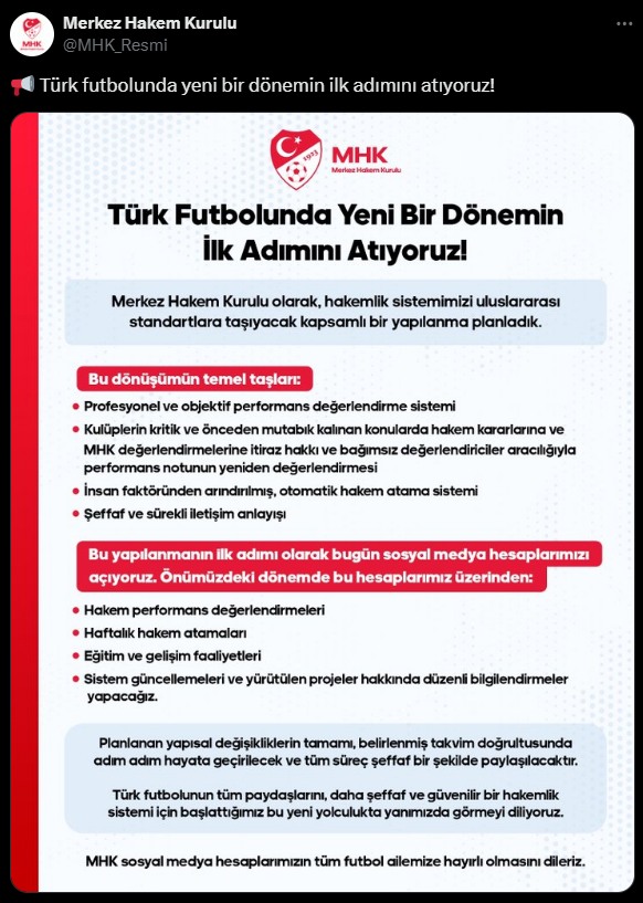 TFF'de yeni dönem: İlk paylaşım bile geldi