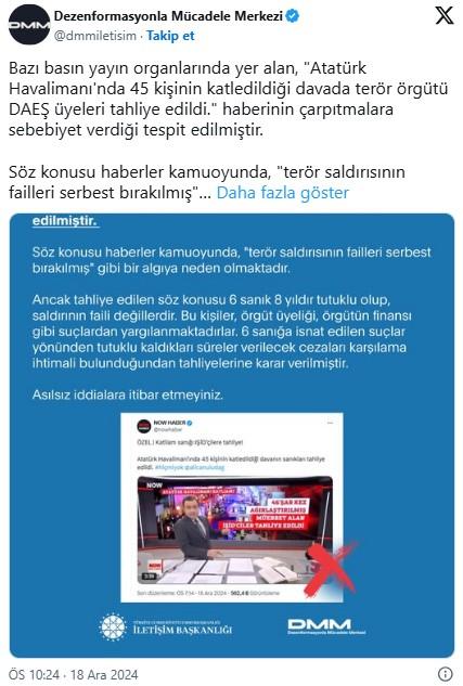 'Atatürk Havalimanı saldırısı failleri serbest kaldı' iddiası! DMM'den açıklama geldi