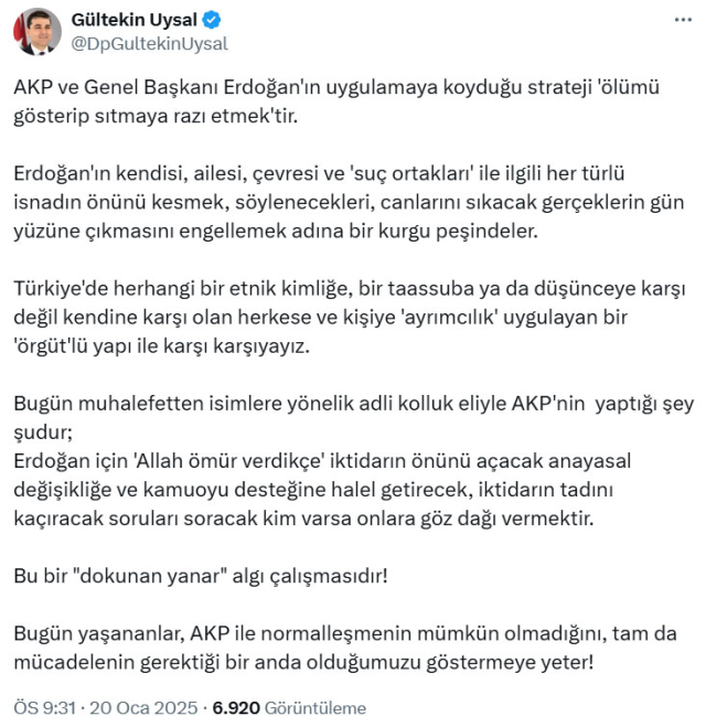 Siyasilerden Ümit Özdağ'ın gözaltına alınmasına ardı ardına tepkiler