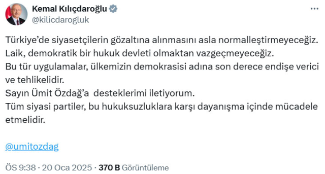 Siyasilerden Ümit Özdağ'ın gözaltına alınmasına ardı ardına tepkiler