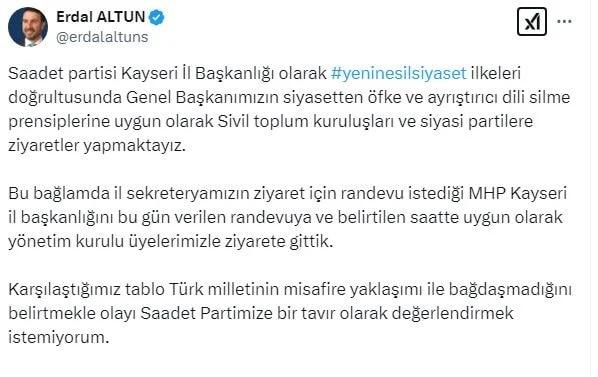 MHP'yi ziyarete giden Saadet Partili başkan kapıda kaldı