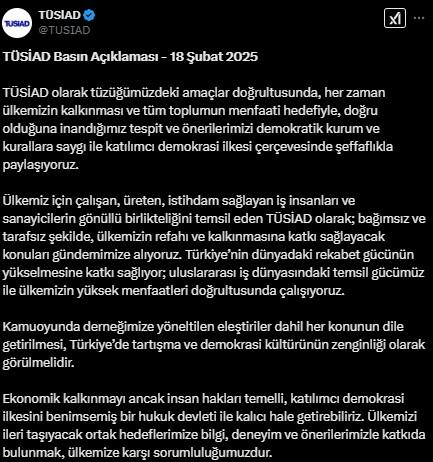 TÜSİAD geri adım atmadı! Soruşturma sonrası ilk açıklama