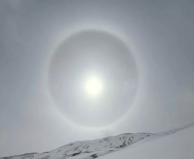 Doğanın sanat eseri 'halo' Erciyes'te görüntülendi