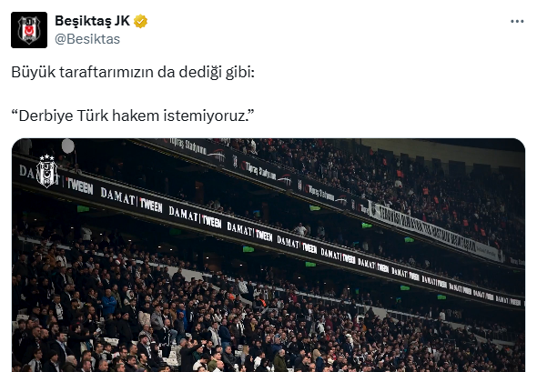 Gaziantep FK maçında Beşiktaş tribünleri: Derbide Türk hakem istemiyoruz