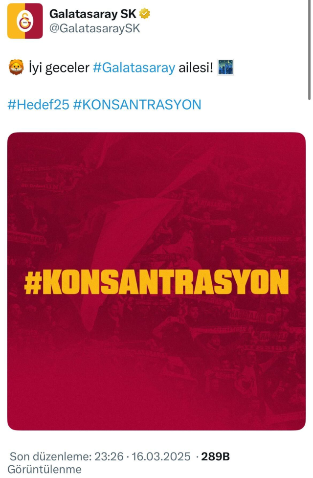 Galatasaray'dan Fenerbahçe puan kaybeder kaybetmez ortalığı karıştıracak paylaşım