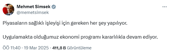 Piyasalardaki deprem sonrası Bakan Şimşek'ten ilk mesaj