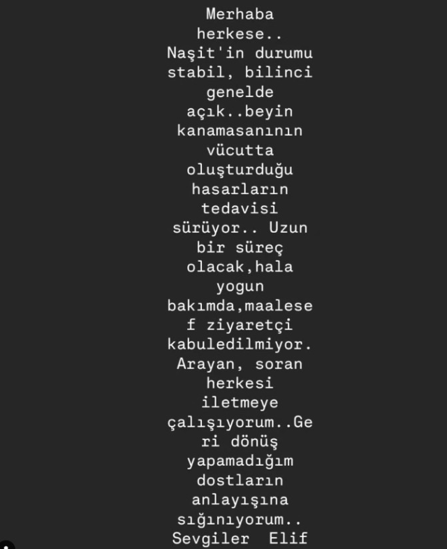 Beyin kanaması geçiren Naşit Özcan hakkında yeni haber
