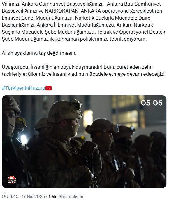 Ankara'da Cumhuriyet tarihinin en büyük uyuşturucu operasyonu: 635 kişi yakalandı