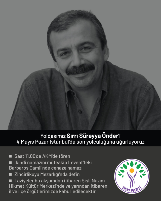 Sırrı Süreyya Önder'in cenaze programı belli oldu