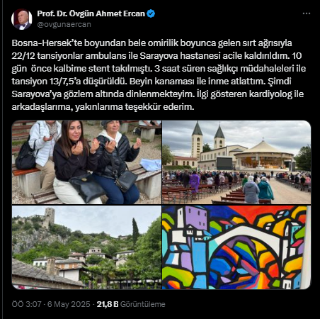 Deprem uzmanı Ahmet Ercan beyin kanaması geçirdi Deprem uzmanı Ahmet Ercan beyin kanaması geçirdi