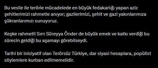 Cevdet Yılmaz'dan PKK'nın fesih kararı sonrası uyarı: Provokasyonlara karşı kararlı hareket edilmeli Cevdet Yılmaz'dan PKK'nın fesih kararı sonrası uyarı: Provokasyonlara karşı kararlı hareket edilmeli